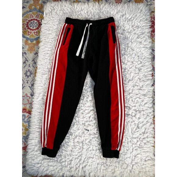 JINXUAN Pants - JINXUAN Jogger Unisex Large Black Red Pockets Drawstring  Tapered Pants Active